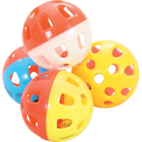 4 sphères grelot ø 3 cm jouet pour chat couleur multi couleur - zolux (1/2)