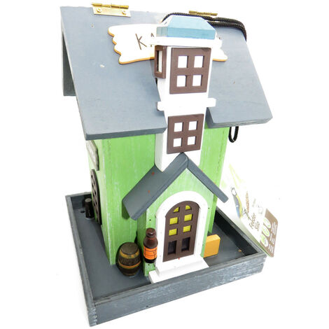 Mangeoire Chapelle en bois, à graines pour oiseaux 18 x 18 x 23 cm - animallparadise (1/4)