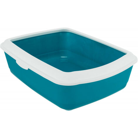 Bac à litière vert avec rebord 37 x 47 x 15 cm pour chats - animallparadise (1/3)
