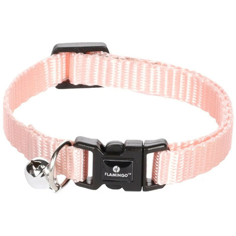 Collier réglable de 19 à 30 cm rose clair avec clochette pour chat - animallparadise (1/5)