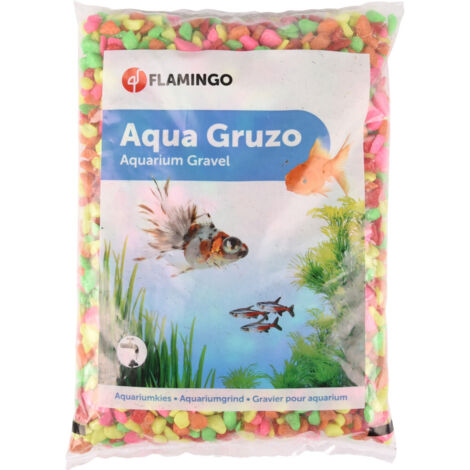 Gravier Neon rainbow mix 1kg pour aquarium - Flamingo