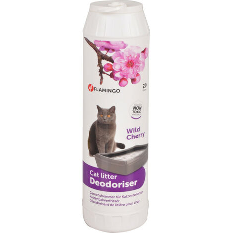 Désodorisant pour litière parfum cerise sauvage flacon 750 g pour chat - Flamingo (1/4)