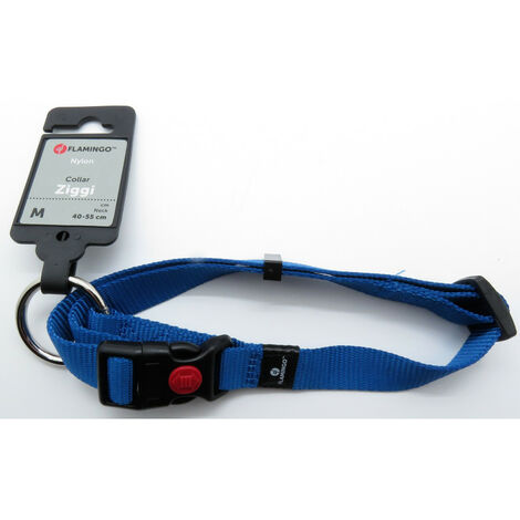 Collier Ziggi bleu 40 -55 cm. 20 MM . taille M. pour chien. - Flamingo (1/4)
