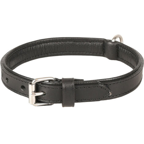 Collier Cuir S/M 30-37 cm ARIZONA noir pour chien - Flamingo (1/2)