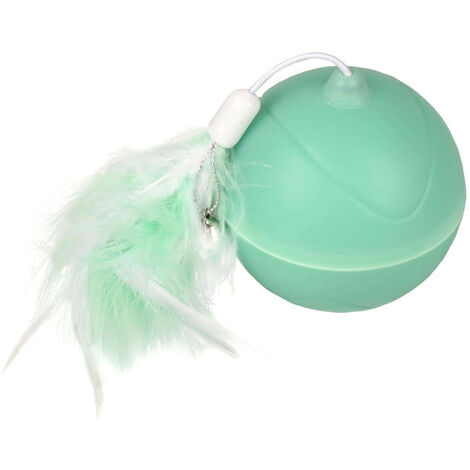 Balle ø 7 cm. magic Mechta 2 en 1 a LED et plumeau . couleur verte. pour chat. - Flamingo (1/5)