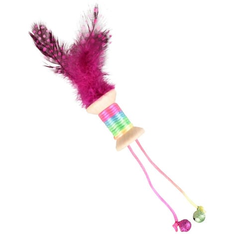 Jouet interactif pour chat toupie, plume et sonore Flamingo