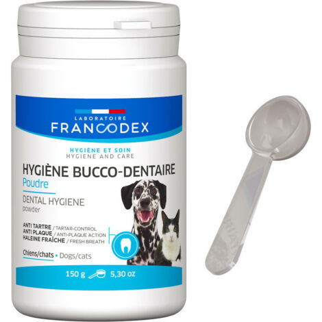 Dentifrice en Poudre pot de 150 g Pour Chiens et Chats - Francodex (1/2)