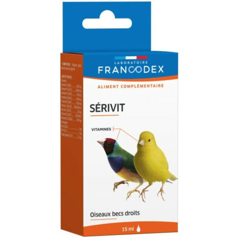 Vitamine Sérivit 15 ml pour oiseaux - Francodex (1/2)