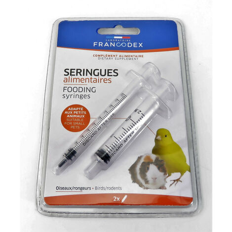 2 Seringues alimentaires, pour oiseaux et rongeurs. - Francodex