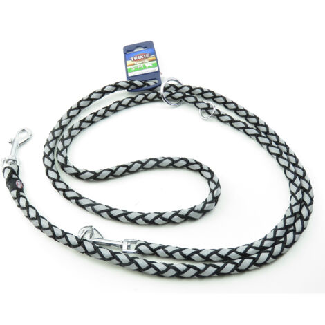 Laisse Cavo Reflect ø12mm x 2 mètres S-M. réglable Noir. pour chien - Trixie