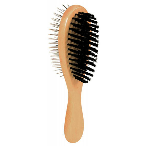 Brosse double face bois 6 x 21 cm pour chat et chien - Trixie