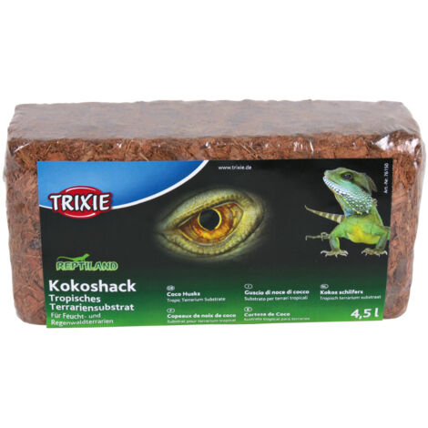 Trixie – Copeaux de noix de coco compressé 4.5L – Pour terrariums humides et tropicaux – Réserve d'humidité – Fibre organique stérilisée