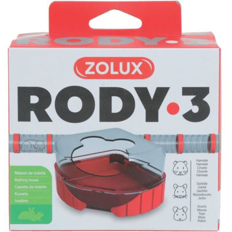 1 maison de toilette pour petits rongeurs Rody3 couleur rouge taille 14.3 cm x 10.5 cm x 7 cm . pour rongeur. - zolux (1/3)