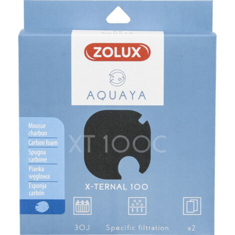 Filtre pour pompe x-ternal 100, filtre XT 100 C mousse charbon x 2. pour aquarium. - zolux (1/3)
