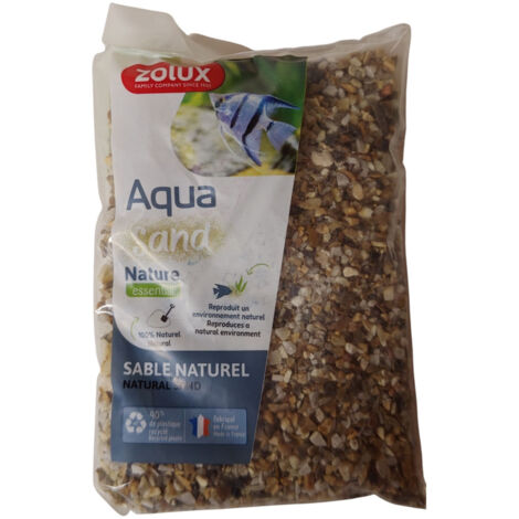 Sol décoratif 2-5 mm naturel quartz jaune AquaSand 1 kg pour aquarium - zolux