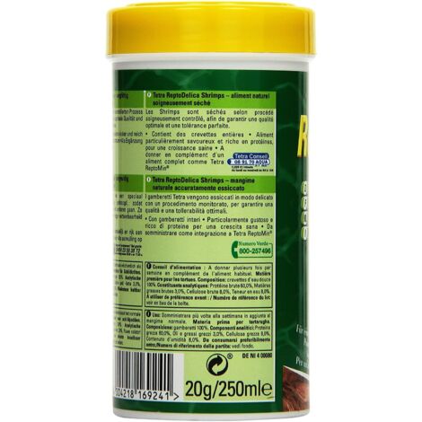 Crevettes séchés 250ml/20g Reptodelica  pour les tortues d'eau - Tetra