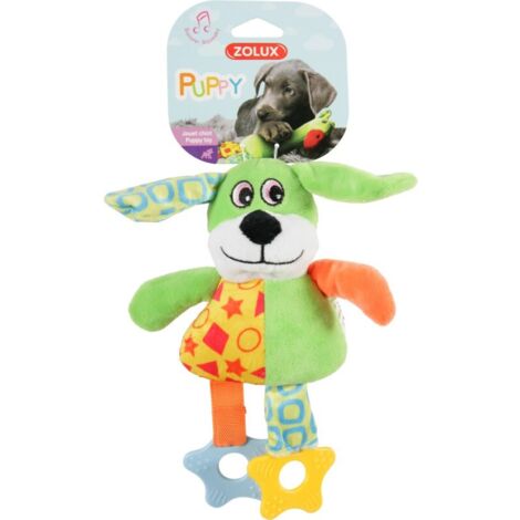 Jouet en peluche PUPPY Chien vert, 23 cm, pour chiots. - zolux (1/3)