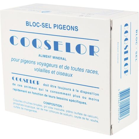 Bloc sels minéraux 1 kg coqselor pour pigeon, volaille et oiseaux - zolux