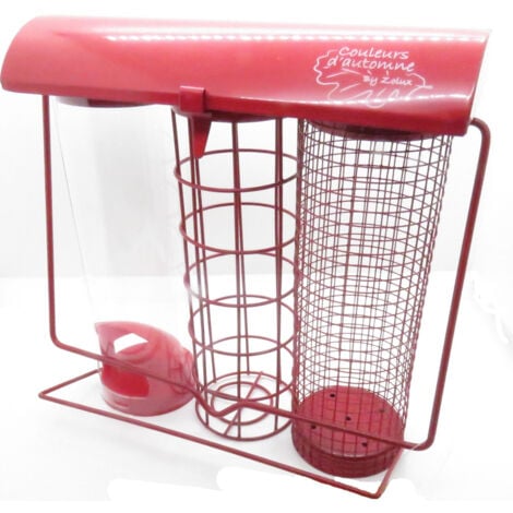 Zolux -Mangeoire Trio Vert. 20 X 9 X Hauteur 22.5 Cm . Pour Oiseaux