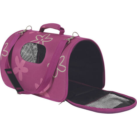 Panier de transport Flower L couleur prune pour chat ou chien max 8 kg - animallparadise (1/4)