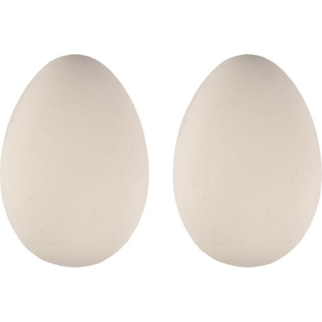2 Œuf factice en plâtre couleur blanc pour poule - Flamingo (1/3)