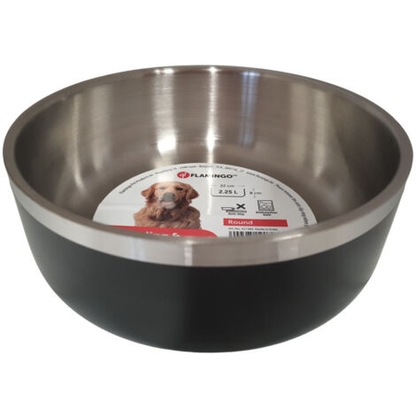 Gamelle pour eau ou nourriture a double paroi ø22 cm 2,25 litre pour chien - Flamingo (1/4)