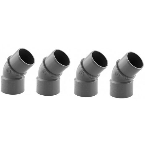 4 coudes PVC évacuation ø 32 mm, 45° M-F - jardiboutique (1/2)