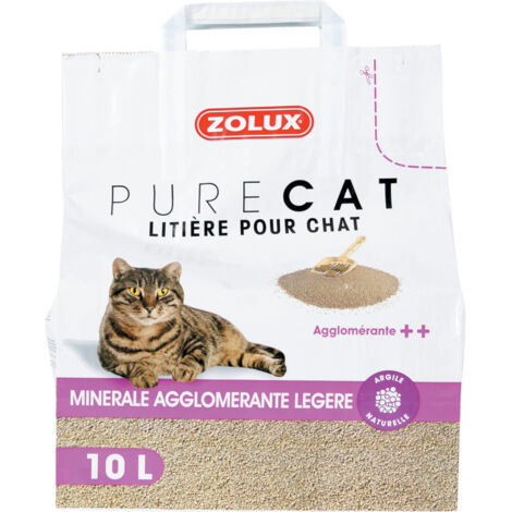 Litière minérale agglomérante légère 10 litres soit 7,18 kg pour chat - zolux