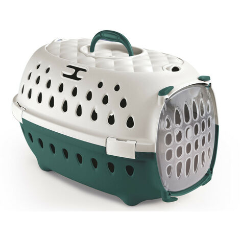 Cage de transport Smart chic verte max 6 kg pour petit chien et chat - Stefanplast (1/5)