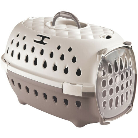 Cage de transport Smart chic Taupe max 6 kg pour petit chien et chat - Stefanplast