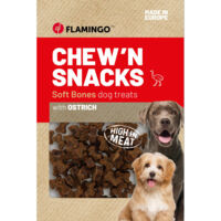Friandises Chew'n snack Os a l'autruche 150 g pour chien - Flamingo