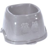 Ecuelle haute carrée 700 ml, gris en plastique, pour chien - zolux