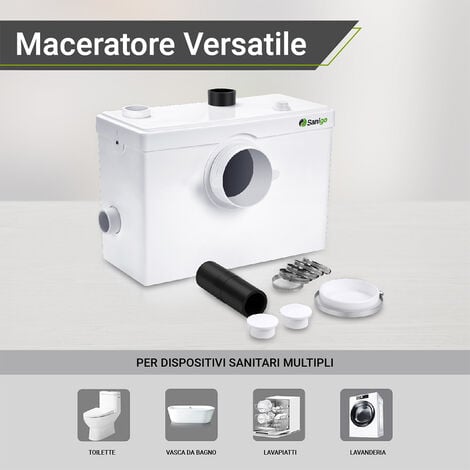 SANITRIT TRITURATORE MACERATORE WC SANITARIO LAVANDINO DOCCIA VASCA 600w  240 LT