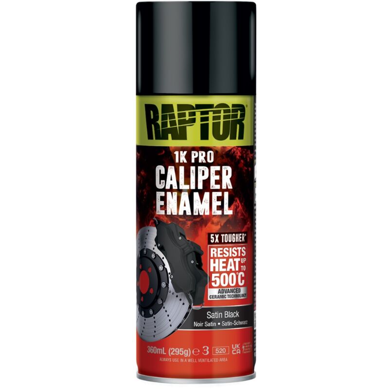 Peinture Pour Étrier De Frein Caldini 9005 Noir - Résiste à 300°C, Spray 400ml 2K