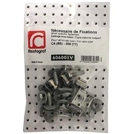 Nécessaire de fixations pour carénage sous moteur C4 (B5) et 308 (T7) – Sachet de 22 pièces – Montage efficace et compatible – Restagraf