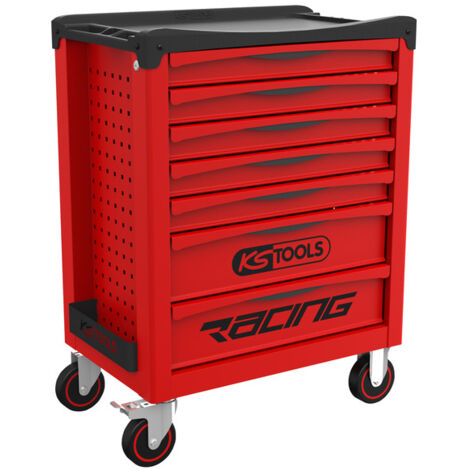 KS Tools - Servante d'atelier 7 tiroirs RACING - chariot d'ateleir - desserte d'atelier vide - 855.0007