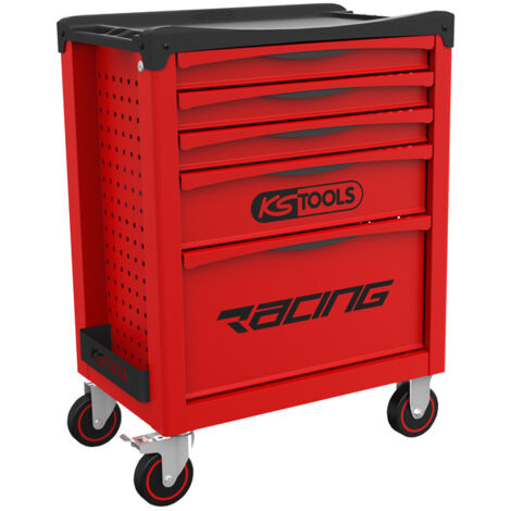 KS Tools - Servante d'atelier 5 tiroirs RACING - chariot d'ateleir - desserte d'atelier vide - 855.0005