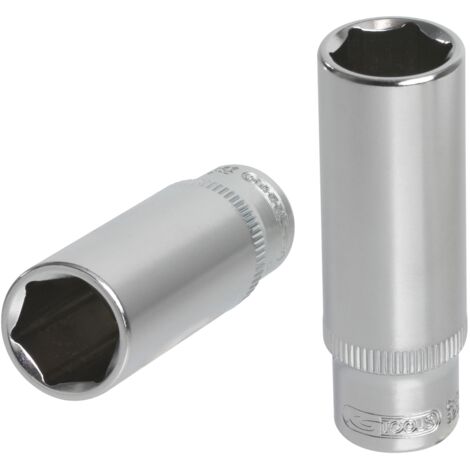 Ks Tools – Douille longue 6 pans 1/4'' 13 mm – Chrome vanadium – Finition satinée – Normes DIN 3124/ISO 2725 pour mécanique professionnelle