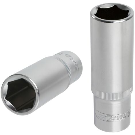 Ks Tools – Douille longue 6 pans 1/2'' 13mm – Chrome vanadium – Finition satinée – Normes DIN 3124 et ISO 2725 – Compatible outils 1/2'' (1/3)