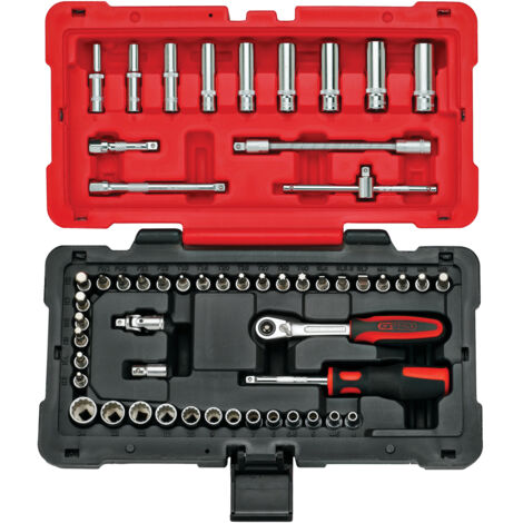 KS Tools - Coffret de douilles et accessoires ULTIMATE 12 pans - 1/4'', 54 pièces - 922.0655 (1/2)