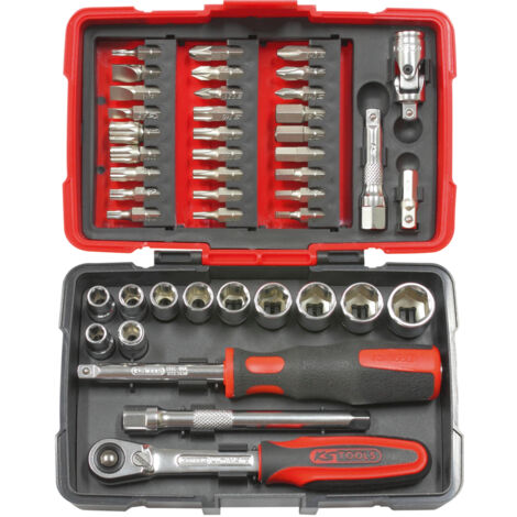 KS Tools - Coffret de douilles et accessoires ULTIMATE® en pouces 1/4'', 44 pièces - 922.0647 (1/2)