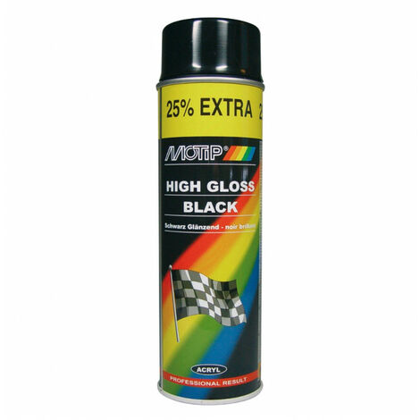 Peinture auto noir brillant 500ml – Vernis carrosserie pour métal et bois – Application facile en intérieur et extérieur – Motip
