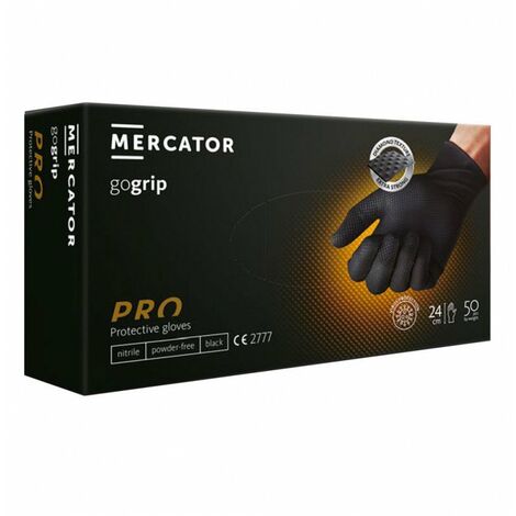 Gant nitrile, noir, taille L, x50 - Mercator