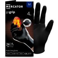 Gants nitrile NOIR taille M à structure en diamant Pochette 4 gants MERCATOR