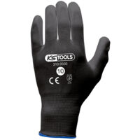 KS Tools - Boîte de 12 paires de gants microfibres noirs, T.10 - 310.0330