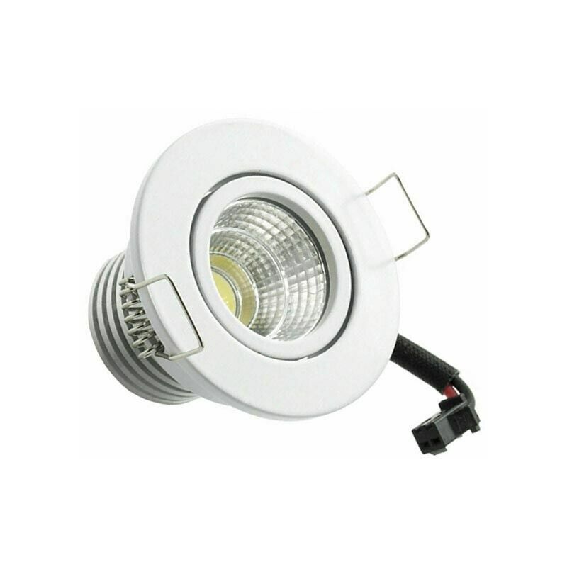 FARETTO INCASSO TONDO ORIENTABILE BIANCO LED COB 5W 4000K 370 lumen Ø 87xH  45 mm FORO 80 mm