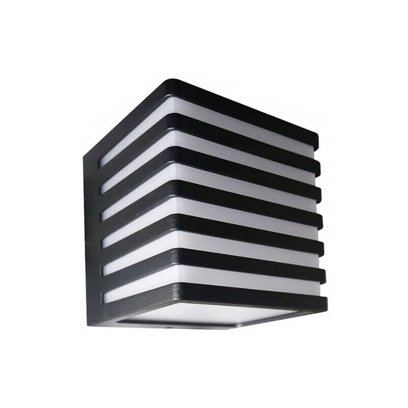 Applique Da Muro Per Esterno A Led 10 Watt Lampada Decorativa A Strisce Cubo Nero Da Parete Per Facciata Balcone Terrazzo Ip54 82873189 - Foto 13