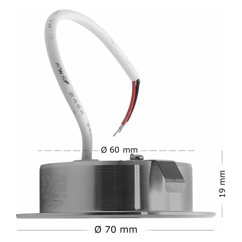 4 PZ Mini Faretto Led Da Incasso 3W DC 12V 24V Caldo 3000K Angolo 25 Gradi  Foro 30mm 35X35mm - Led Mauro Mania