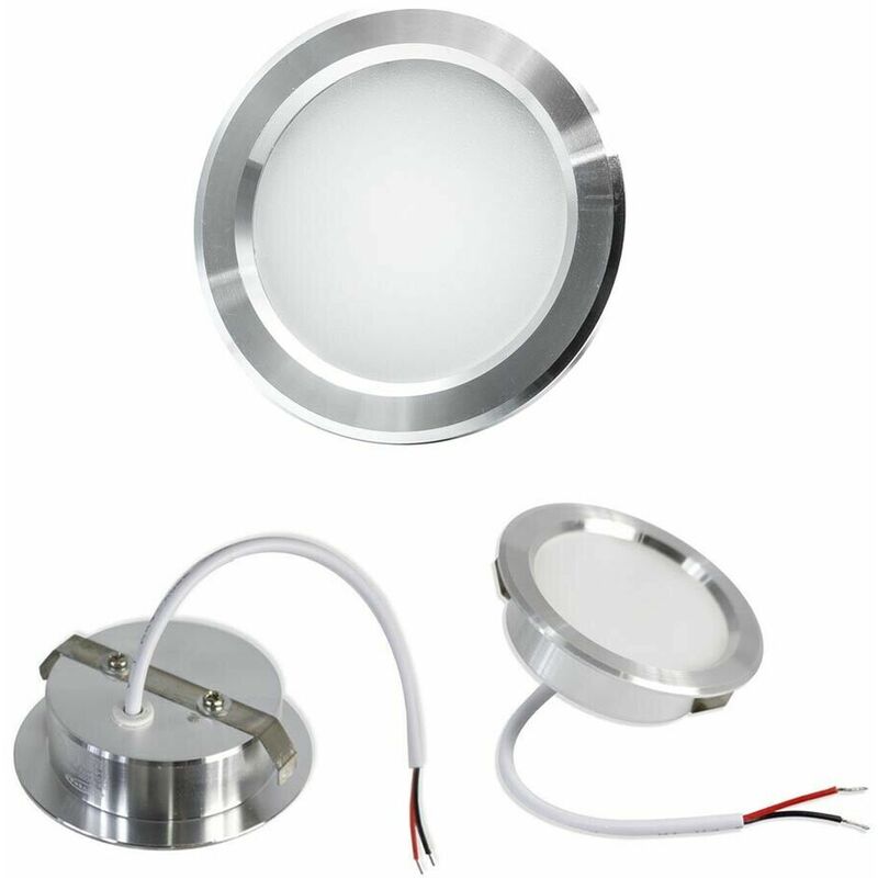 Pannello quadrato led 3w acciaio satinato nichel slim faretto