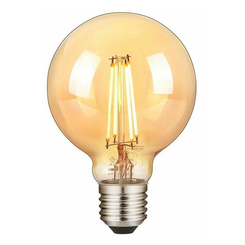 Gea Luce Lampadina E27 led 12 w globo vetro ambra vintage luce calda 2200k